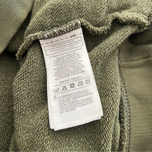 Adidas Olive Green Hoodie with White Logo Medium - Picture 8 of 10